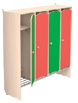 Шкаф для одежды 4-секционный 1204×360×1370 с мет. решеткой