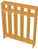 Шкаф для полотенец напольный 746х140х850 мм пятисекционный / пп-1/5